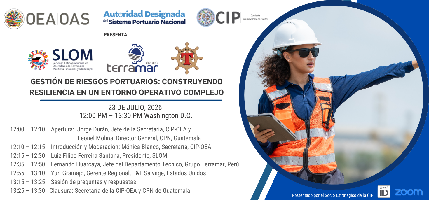 Banner Webinar Gestión de Riesgos Portuarios v3