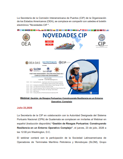 NOVEDADES CIP - JULIO 2026